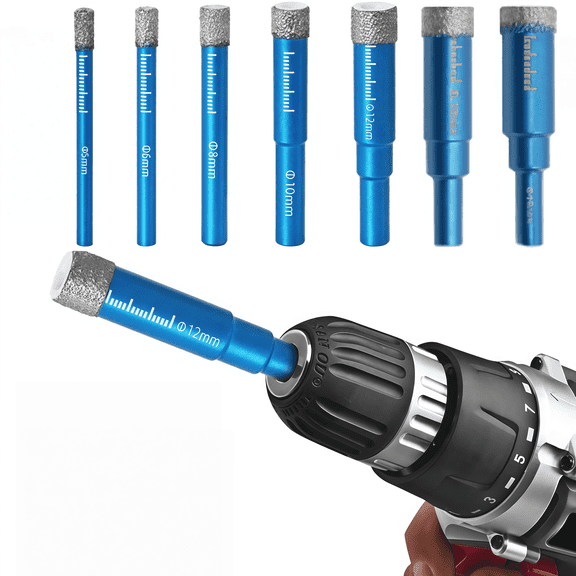7PCS Diamond Dry Core Drill Bit For Marble And Glass Ceramic Tool