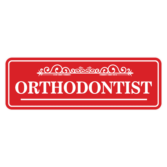 Signs ByLITA Standard Orthodontist Tooth Graphic Dentist Office Decor Sign (Red) - Large