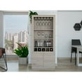 thumbnail image 2 of Tuhome Furniture Montenegro 69" Bar Cabinet with Wine Rack in Light Gray, 2 of 9