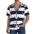 thumbnail image 3 of Sigee Anchors Print Men's Shirts Casual Button Down Short Sleeve Summer Beach Shirt Hawaiian Vacation Shirts Tee Shirt-Large, 3 of 7