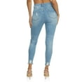 thumbnail image 2 of Womens WAX Distressed Frayed Hem Skinny Jeans, 2 of 2