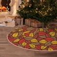 thumbnail image 4 of Salouo Fall Leaves Christmas Tree Skirt 48" Farmhouse Christmas Decorations Snowman Xmas Tree Skirt Tree Mat for Holiday Party Decor, 4 of 8