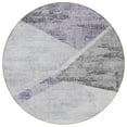 thumbnail image 5 of HomeRoots 586230 8 ft. Round Abstract Washable Indoor & Outdoor Area Rug, Purple, Gray & Charcoal, 5 of 5