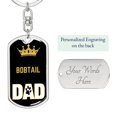 thumbnail image 2 of Cat Key Ring Bobtail Cat Dad King Keychain Stainless Steel or 18k Gold, 2 of 8