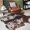 Brown Cowhide, variant on Zebra Rug Faux Cow Hide Rug Zebra Print Rugs Animal Print 4.6x5.2 FT Cowhide Rug Small Leopard Print Area for Living Room Bedroom Dining Room