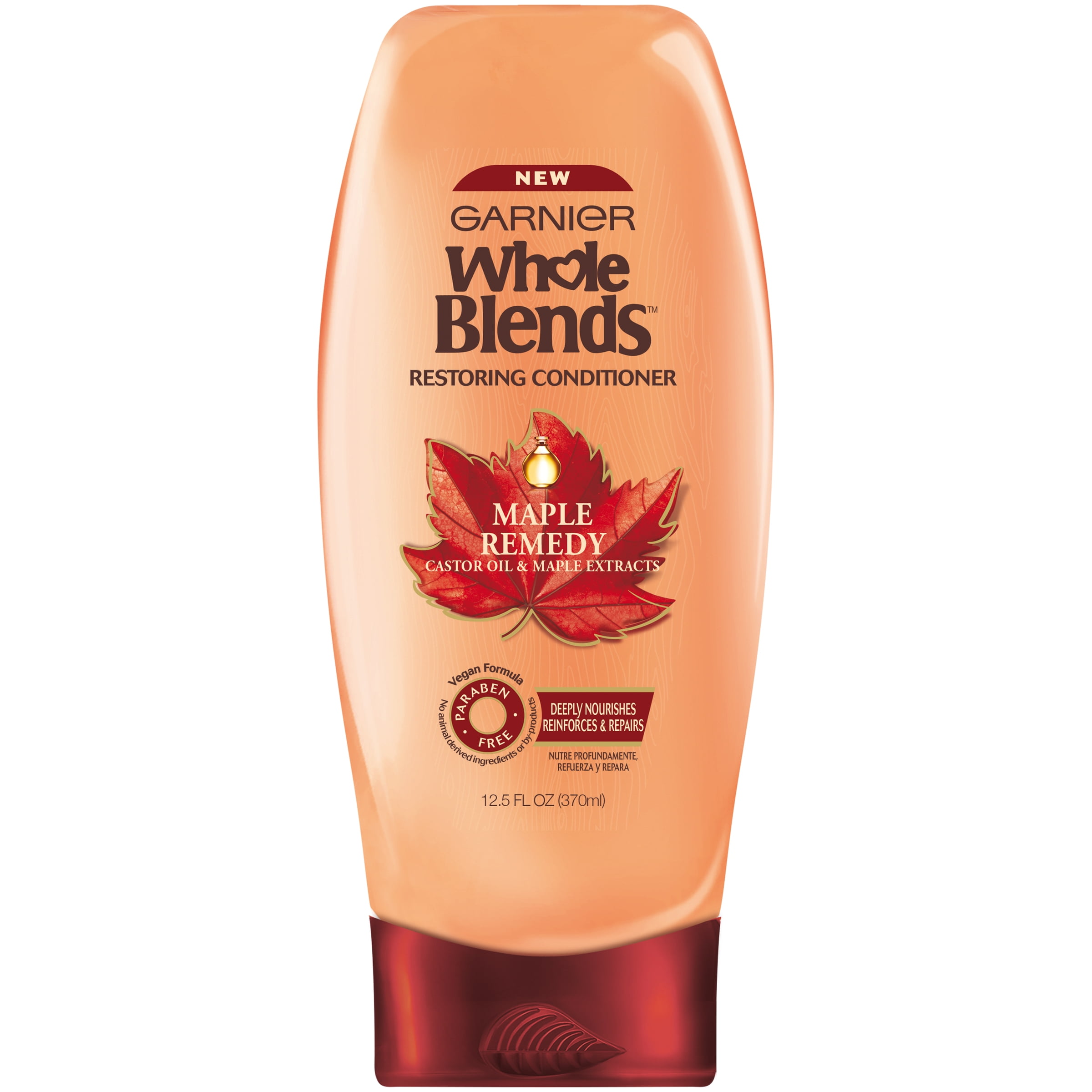 Garnier Whole Blends Restoring Conditioner Maple Remedy, For Dry, Damaged Hair, 12.5 fl. oz