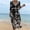 Black, variant on Ayolanni Dresses for Women 3/4 Sleeve V-Neck Floral A-Line Maxi Dress Vacation Casual Cotton Flowy Long Dress Black L