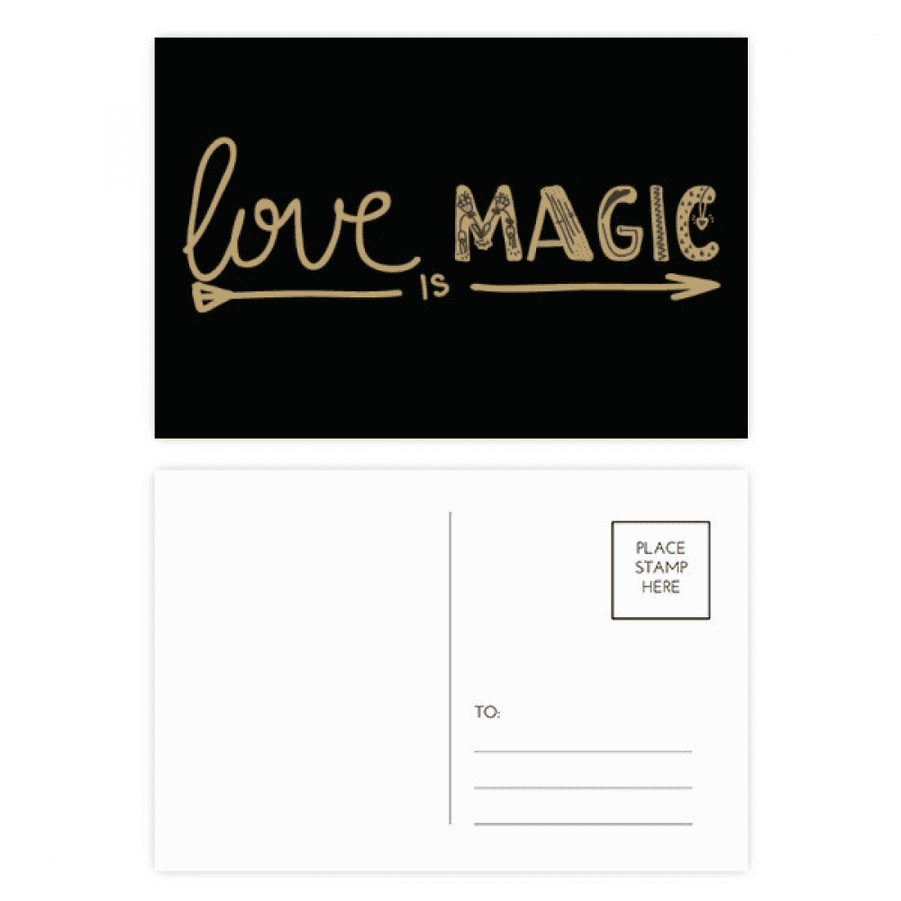 love is magic quote style postcard set birthday mailing thanks greeting card
