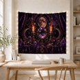 thumbnail image 5 of Lit Candle Altar with Sits Detailed Full Moon, Cozy Farmhouse for Farmhouse Decor Lovers, Aesthetic Wall Decor, Housewarming Gift, Tapestry Wall Hanging for Dorm and Living Room, 5 of 7