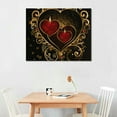 thumbnail image 3 of PIKWEEK Romantic Abstract Art Deco - Two Red Love Hearts Decorative Poster - Home Wall Canvas Print Art Deco Canvas Painting Wall Art Poster for Bedroom Living Room Decor, 3 of 5