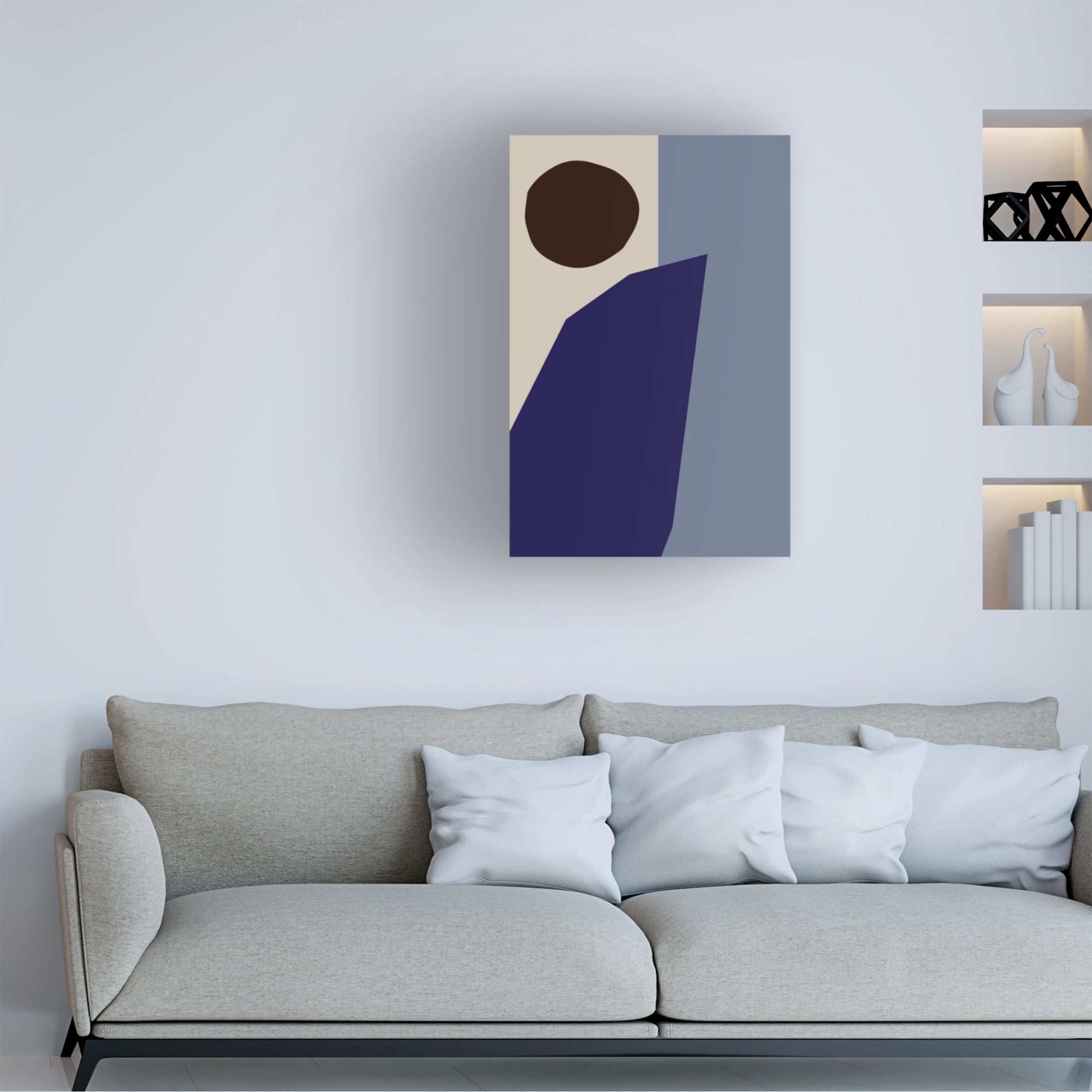 Canvas Wall Art - Pictufy Studio 'Color Blocks 02 Blue' Wall Art for Living Room, Bedroom, or Office Décor by Trademark Fine Art - 30 x 47 Inches