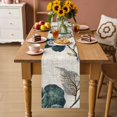 thumbnail image 4 of Table Runners 70 Inches Long Dress Scarves, Watercolor Flowers Farmhouse Coffee/Dining/Kitchen Table Decor, Holiday Table Runner, Green Floral Leaves Retro Rustic Beige 13x70 Inch, 4 of 9
