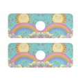 thumbnail image 7 of Yayeee Faucet Mat for Kitchen Sink 14.7" Diatomite Long Splash Guard Pad, Retro Blue Rainbow, 2 Pack, 7 of 7