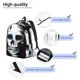 thumbnail image 3 of Disketp Watercolor Skull print Canvas Backpack Lightweight Travel Daypack Student Rucksack Laptop Backpack-Small, 3 of 5