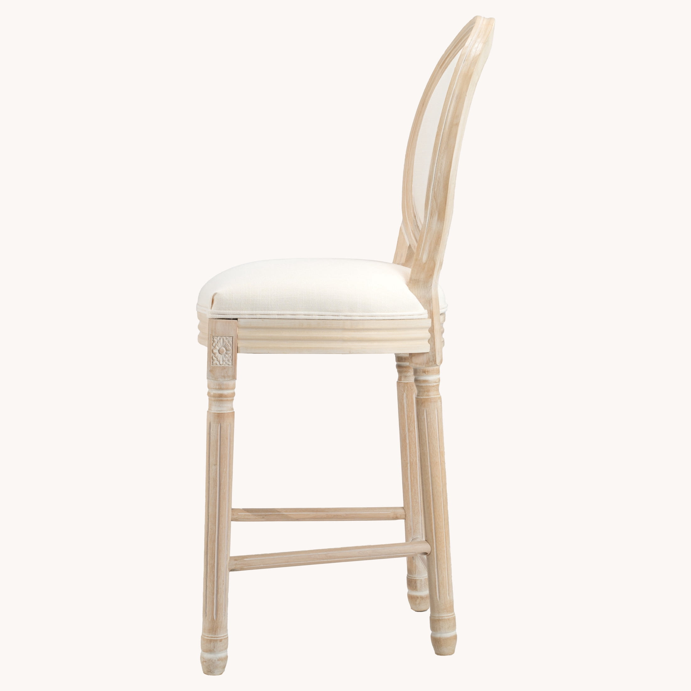 Noble House Solid Wood Kitchen Bar Stools with Cushion Seat and Back for Bar Counter, Beige & Natural, Set of 2