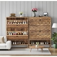 thumbnail image 3 of Narrow Shoe Cabinet with 2 Flip Drawers & Open Storage Shelf, Freestanding Wood Shoe Rack Organizer for Entryway, 3 of 6