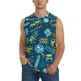 thumbnail image 2 of Lsque Dump Truck Print Men's Cotton Blend Sleeveless Muscle Shirts (S-3XL)- Moisture Wicking, Odor Protection, UPF 30+,3X-Large, 2 of 8