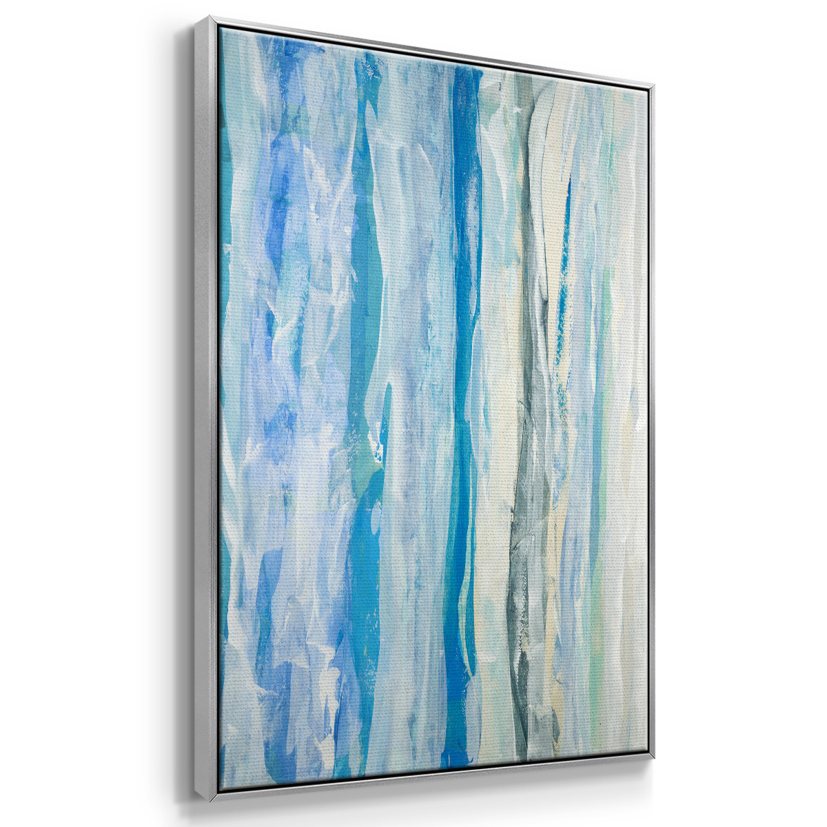 Swimming Ashore Framed Premium Gallery Wrapped Canvas - Ready to Hang - 27 x 41 - Silver Floating Frame