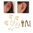thumbnail image 2 of AOOOWER Elegant Multi Layered C Shape Ear Clip Handmade No Piercing Earrings Accessory Fashionable Geometric Layered Ear Cuff, 2 of 9
