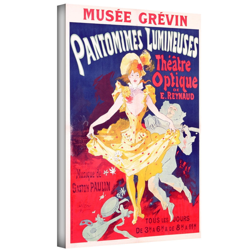 ArtWall  Jules  Cheret ":  Poster Advertising "Pantomimes Lumineuses, Theatre Optique De E. Reynaud'" Gallery-Wrapped Canvas