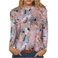 thumbnail image 1 of Camisas Para Mujer Tops Blusas Moda Impreso Manga Larga Botón St-Up Collar Casual Camisa Suelta Odeerbi ODB137220, 1 of 9
