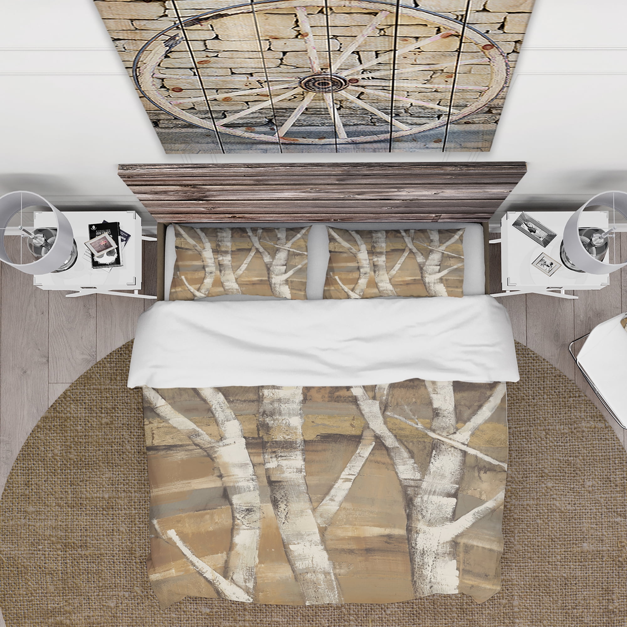 Designart 'Natural Birch Forest II' Traditional Duvet Cover Set