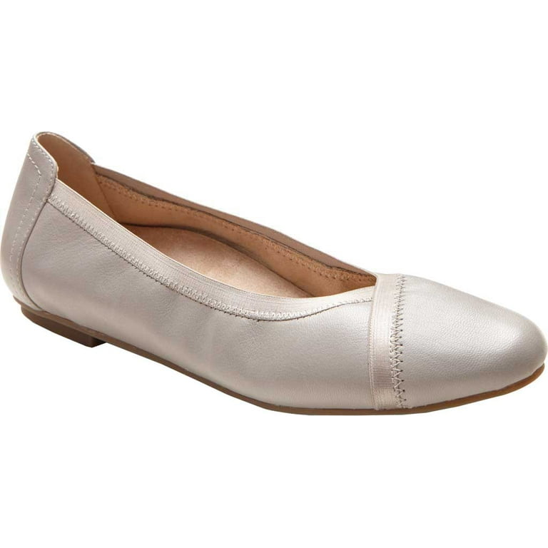 Women s Vionic Caroll Ballet Flat Light Grey Leather 12 W