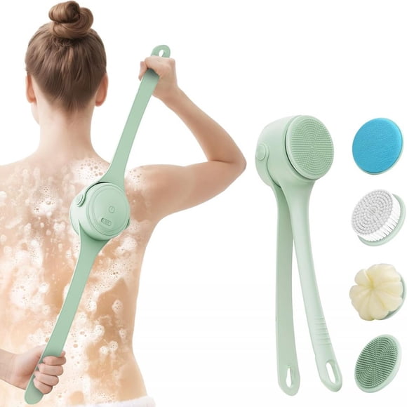 Cepillo eléctrico de baño, cepillo de baño, cepillo exfoliante corporal para el baño, cepillo de baño, cepillo de espalda con masaje automático y mango largo, modelo nuevo