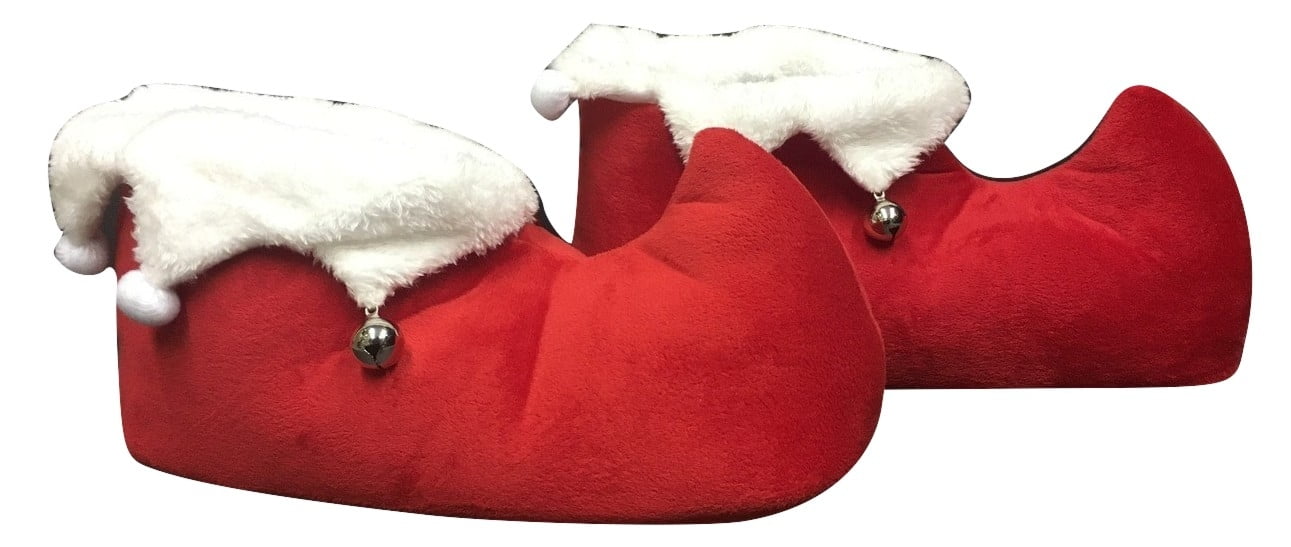 Deluxe Red Elf Slippers Shoes Christmas 