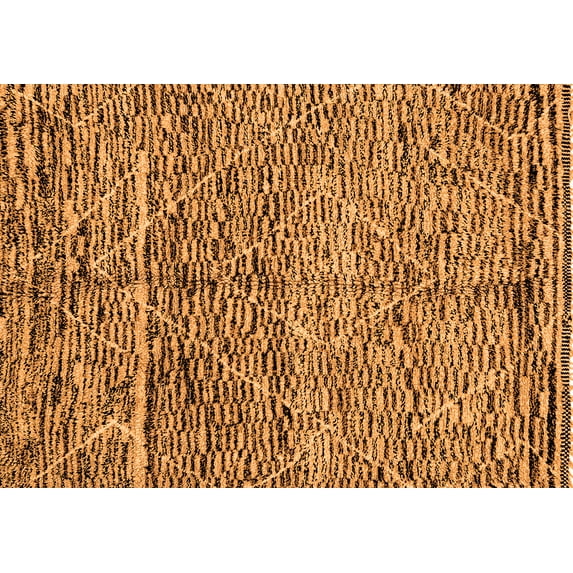 Ahgly Company Indoor Rectangle Solid Orange Modern Area Rugs, 7' x 10'
