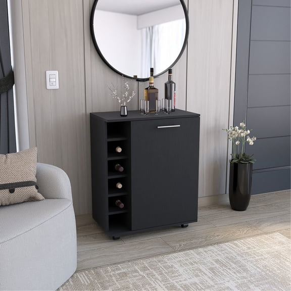Engineered Wood Construction - Versatile Top for Décor - Dining Room Bar - Smooth Mobility with Wheels
