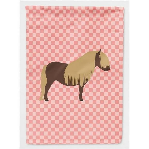 Carolines Treasures BB7914GF Shetland Pony Horse Pink Check Garden Flag