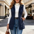 thumbnail image 4 of MOONDU Women's Puffer Vest Quilted Sleeveless Lapel Collar Open Front Long Lightweight Warm Winter Coat with Pockets Casual Top 8 Colors Fall Winter Daily Wear, 4 of 6