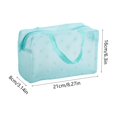 thumbnail image 2 of OCCOA PVC Floral Toiletry Bag for Women Large Capacity Waterproof Travel Makeup Bag with Handle Hanging Cosmetic Organizer for Vacation Business Trip Gym, Green, 2 of 6