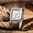 thumbnail image 2 of White Rectangular Men's Leather Watch - Quartz Movement, Luminous Hands, Calendar & Chronograph Functions, Hardlex Crystal, Alloy Case, Waterproof for Business & Sports, Ideal Gift for, 2 of 6