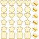 thumbnail image 1 of 1 caja de 48 piezas de 6 estilos con bandejas de bisel, dijes deslizantes dorados, cuentas de metal con agujero de 8 mm, redondas, con forma de estrella, mariposa y corazón., 1 of 7