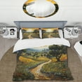 thumbnail image 2 of Designart "Post-Impressionist Olive Haven" Vangogh Bedding Covert Set - Landscapes Green Traditional Bed Set With 1 Sham, 2 of 6