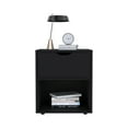 thumbnail image 4 of Sleek Black Bedside Table with Open Shelf and Drawer for Bedroom Storage, 4 of 7