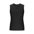 thumbnail image 6 of Knit Sleeveless Top Casual Round Neck Camisole Soft Stretch Basic Solid Color Tank For Everyday Wear, XXL, Black, 6 of 6
