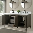 thumbnail image 3 of Vanity Art 60” Double Sink Bathroom Vanity Cabinet with Engineered Marble Countertop, 3 of 9