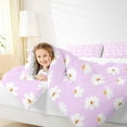 thumbnail image 3 of Manfei Kawaii Floral Daisy Comforter Sets Queen Size,Modern Minimalist Aesthetic Comforters & Duvets,Purple White Bedding Queen Comforter Set,Lightweight Room Decorative Reversible,3-Piece, 3 of 7