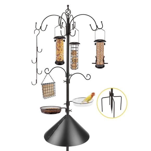 Kit de comedero para pájaros MIXXIDEA, bastón de 240 cm, 6 ganchos