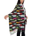 thumbnail image 4 of Gaeub Colorful Fishing Lures Print Tassel Scarf,Wraps Scarves for Women,Winter Scarf,Cold Weather Shawls,Ideal for Travel, 4 of 8