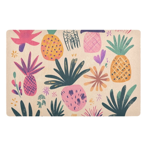 Colorful Tropical Fruit Print Floor Door Mat Outdoor Indoor for Home Entrance Welcome Mats 32"x20"