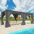 thumbnail image 5 of MUCHANT Outdoor 10x20 FT Louvered Pergola, Aluminum Pergola with Adjustable Louvered Roof for Patio, Deck, Garden, Gray, 5 of 8
