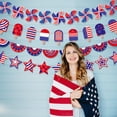 thumbnail image 4 of Decor, Star Ribbon, Bunting Banner, 72 In, Red White Blue Patriotic, Independence Day Holiday Party, Wall Hanging, 1 Kit, 4 of 5