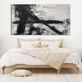 thumbnail image 2 of Wabi-sabi large abstract white canvas oil painting home decor black and white textured painting painting bedroom decor modern art,(46*91cm)18*36 Inches,Unstretched,Frameless, 2 of 4