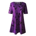 thumbnail image 3 of WQJNWEQ Wear to Work Dresses for Women Fashion Misses Plus Size Casual Floral Print Short Sleeves Short Dress, 3 of 4