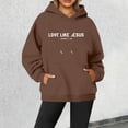 thumbnail image 2 of WEAIXIMIUNG Sweat à Capuche Zippé pour Femmes Sans Capuche Grande Taille 2024 Nouveau Pull à Col Rond Imprimé Lettre pour Femmes Manches Longues de Rue, 2 of 4