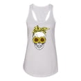 thumbnail image 2 of Skull Sunflower Skeleton Bandana Inspirational/Christian Ladies Racerback Tank Top, White, X-Large, 2 of 3